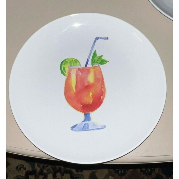 Novogratz | Set of 4 Cocktail Melamine 8.5” Plates - Picture 4 of 7